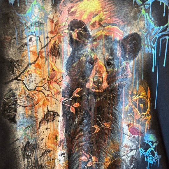 1/1 Liquid Blue x The Mountain Test Print Bear Skull Art Shirt • Sz: L - Picture 2 of 16